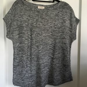 LOFT Short-Sleeve Sweater, Gray, Medium